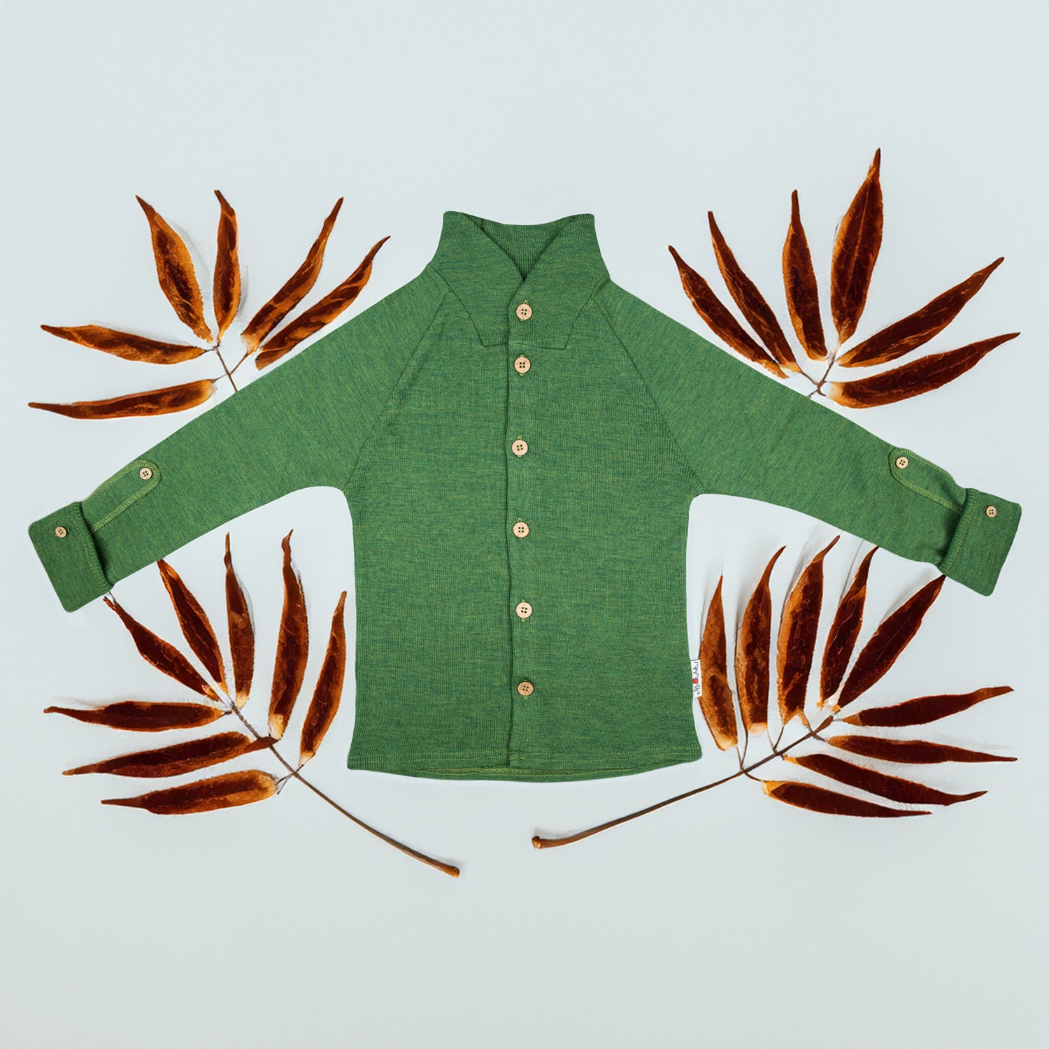 Вълнена Детска Жилетка Forest Floor Green