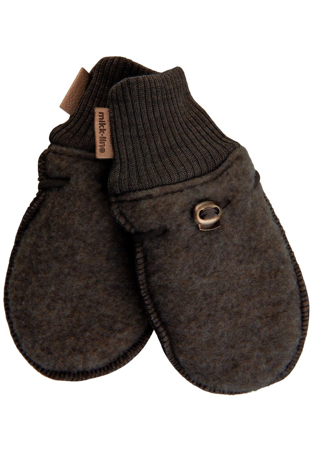 Вълнени детски ръкавици Dark Brown Melange