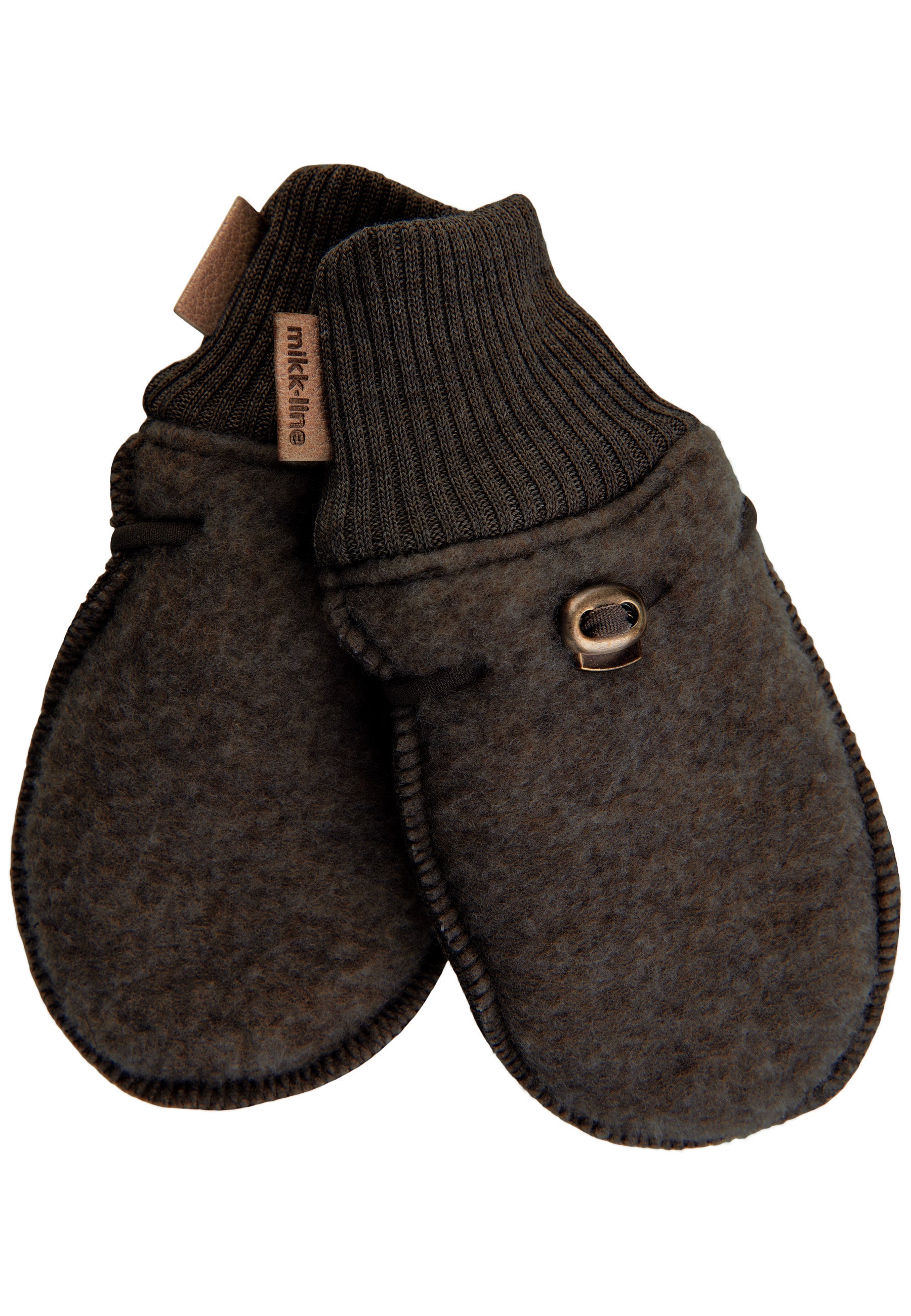 Вълнени детски ръкавици Dark Brown Melange