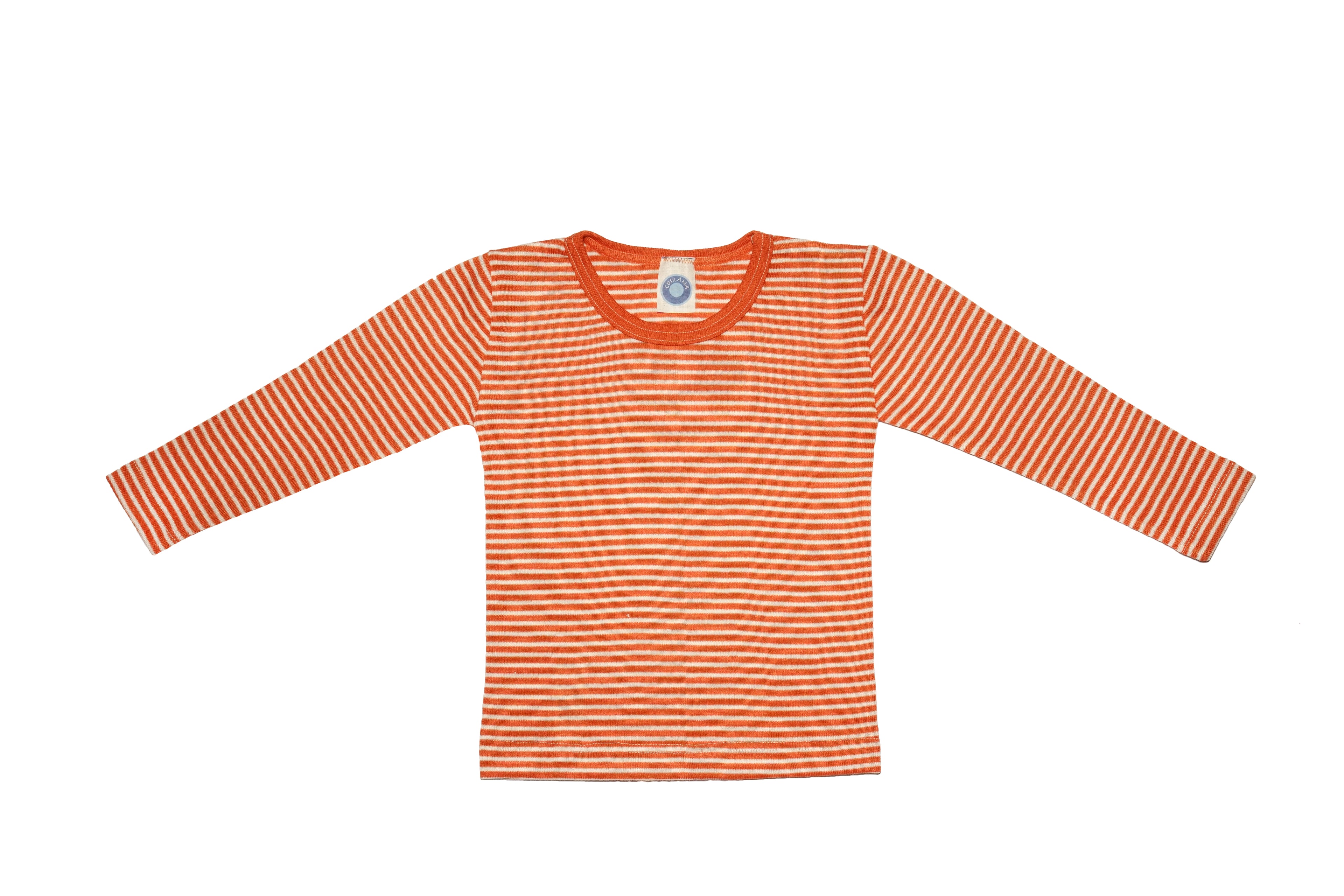 Вълнена Детска Блуза с Дълъг Ръкав Cosilana - Saffron Natural Stripes